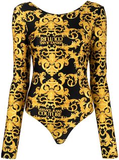 Versace Jeans Couture боди с принтом Baroque и открытой спиной