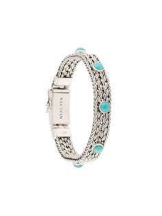 Nialaya Jewelry плетеный цепочный браслет с бирюзой