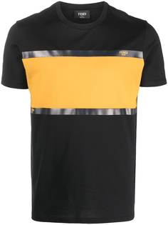 Fendi футболка с логотипом и вставками