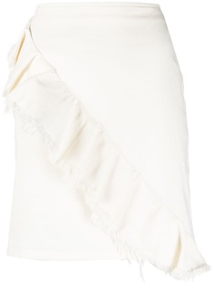 MSGM джинсовая юбка с оборками