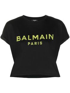 Balmain укороченная футболка с короткими рукавами