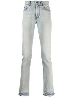 Saint Laurent джинсы прямого кроя с эффектом потертости
