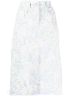 MSGM жаккардовая юбка миди с цветочным узором