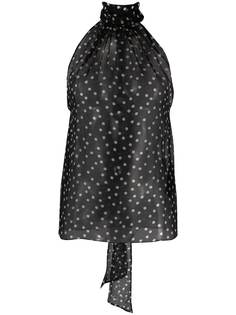 Saint Laurent топ в горох с вырезом халтер