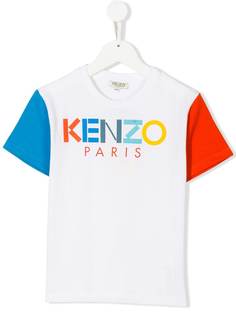 Kenzo Kids футболка дизайна колор-блок с логотипом
