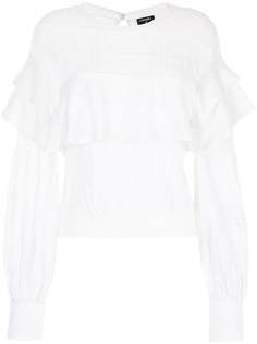 Chanel Pre-Owned трикотажный джемпер с оборками