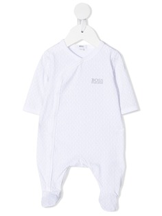 BOSS Kidswear комбинезон для новорожденного с вышитым логотипом