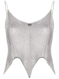 Chanel Pre-Owned укороченный топ 2010-го года с эффектом металлик