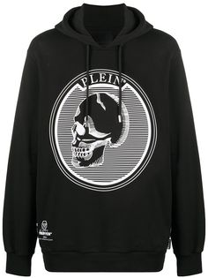 Philipp Plein длинная толстовка с капюшоном и принтом