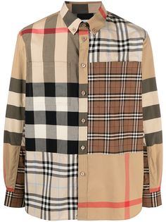 Burberry рубашка в технике пэчворк в клетку Vintage Check