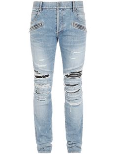 Balmain джинсы кроя слим с прорезями и молниями