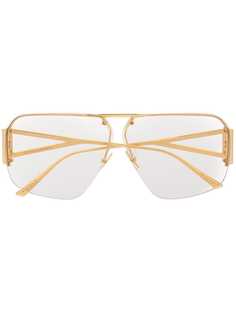 Bottega Veneta Eyewear солнцезащитные очки-авиаторы в массивной оправе