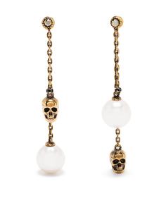 Alexander McQueen серьги-подвески с декором Skull