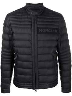 Moncler пуховик с нашивкой-логотипом