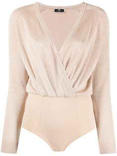 Elisabetta Franchi топ с эффектом металлик и запахом