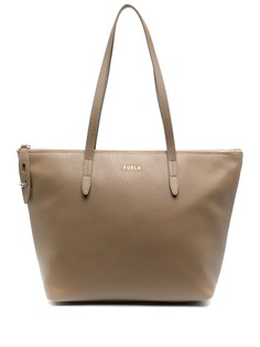 Furla zip-up leather tote bag