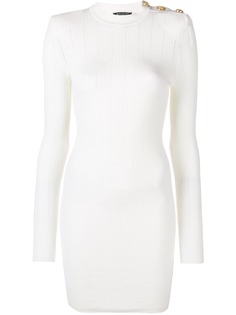 Balmain ribbed knit fitted dress
