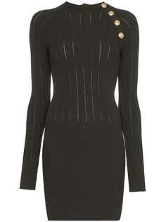 Balmain трикотажное платье в рубчик