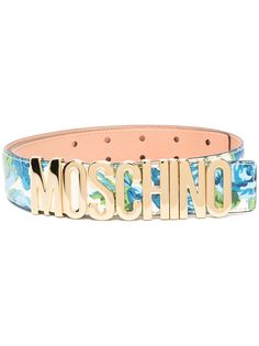Moschino ремень с цветочным принтом и логотипом