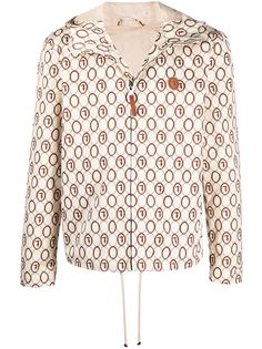 Trussardi куртка с капюшоном и монограммой