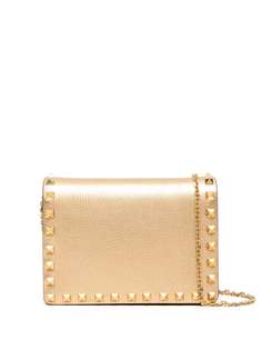 Valentino Garavani мини-сумка Rockstud с эффектом металлик