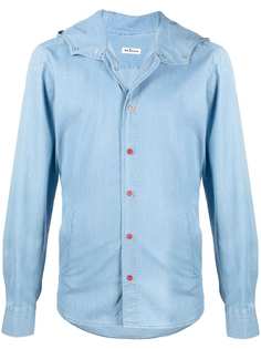 Kiton джинсовая рубашка с капюшоном