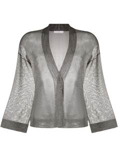 Fabiana Filippi полупрозрачная блузка на пуговицах с блестками