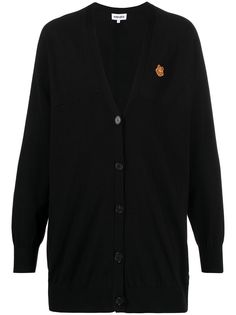 Kenzo кардиган с нашивкой Tiger и V-образным вырезом