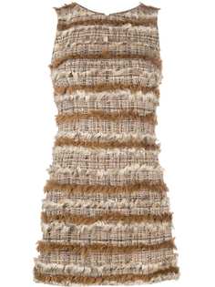 Chanel Pre-Owned твидовое платье мини без рукавов