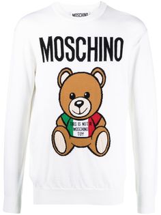 Moschino джемпер вязки интарсия с логотипом Teddy