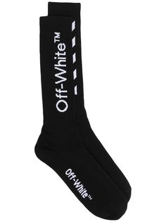 Off-White носки с диагональными полосками и логотипом