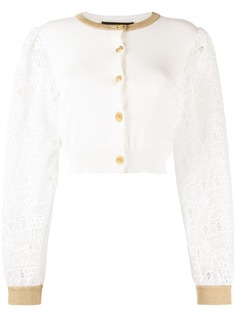 Boutique Moschino кардиган с кружевными рукавами