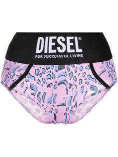Diesel трусы-брифы с леопардовым принтом и логотипом