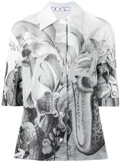 Off-White рубашка с цветочным принтом