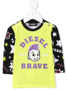 Diesel Kids топ из джерси с блестящим логотипом