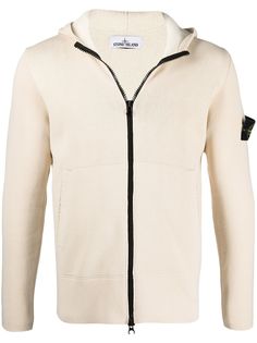 Stone Island худи на молнии с нашивкой-логотипом