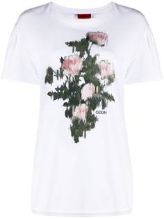 BOSS футболка с цветочным принтом