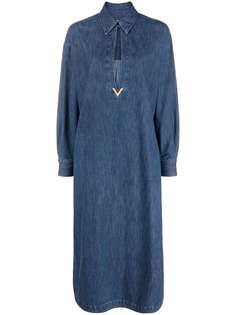 Valentino VGOLD denim chambray kaftan dress