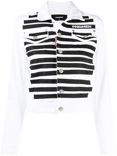 Dsquared2 джинсовая куртка в полоску