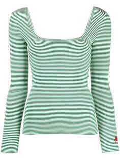 Etro striped long-sleeved knitted top