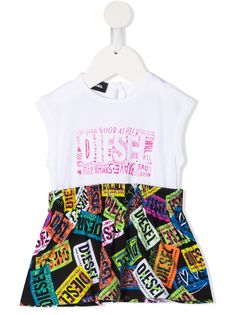 Diesel Kids logo-print short-sleeved dress