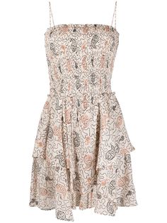 Isabel Marant Étoile платье мини со сборками и принтом пейсли