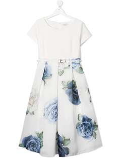 Monnalisa расклешенное платье с цветочным принтом