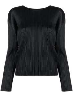 Pleats Please Issey Miyake плиссированная блузка с длинными рукавами