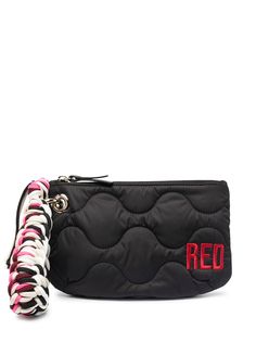 RED(V) стеганый клатч с вышитым логотипом