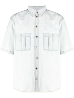 Marcelo Burlon County of Milan джинсовая рубашка с вышитым логотипом