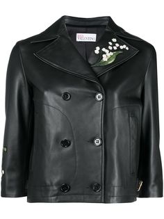 RED Valentino куртка с цветочной вышивкой