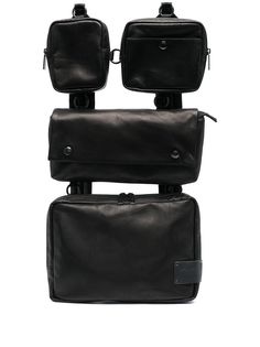 Yohji Yamamoto multi-pocket leather backpack