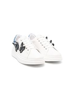 Monnalisa TEEN appliqué glitter-detailed sneakers