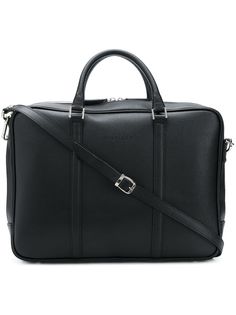 Canali logo embossed laptop bag